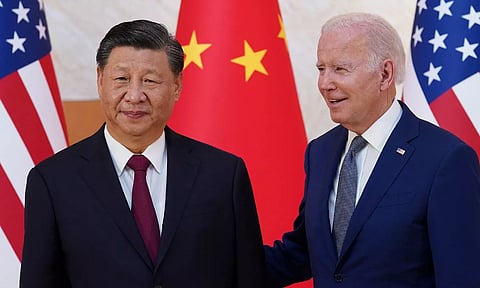 Xi Jinping with Joe Biden. (Photo: Reuters)