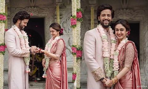 Aishwarya Arjun with Umapathy Ramaiah. (X/@aishwaryaarjun)