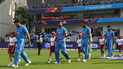 Indian team seen wearing black armbands as a mark of respect for legendary left-arm spinner Bishan Singh Bedi. (Image credits: X)