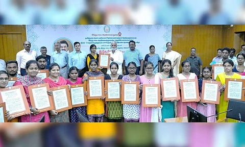Sekarbabu hands over appointment letter to 31 stenographers