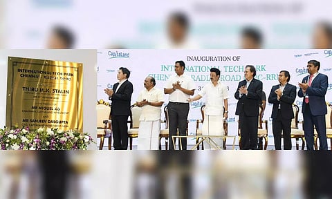 TN CM M K Stalin at the inauguration of the Capital and International Tech Park at Pallavaram in Chennai. (X/@mkstalin)
