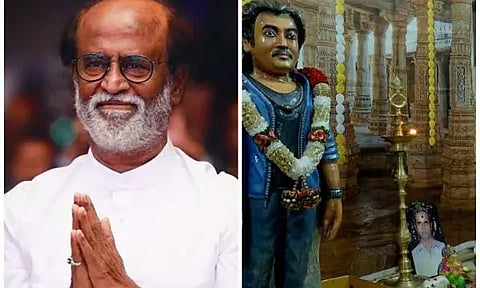 Actor Rajinikanth; Visuals from inside the temple