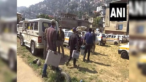 Polling parties leave for polling stations for Mizoram Assembly elections (Photo/ANI)