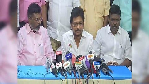 Tamil Nadu Minister Udhayanidhi Stalin at a press conference (Photo/ANI)