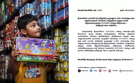 A kid holding a cracker box; Government order. (Photo: Hemananthan.M)