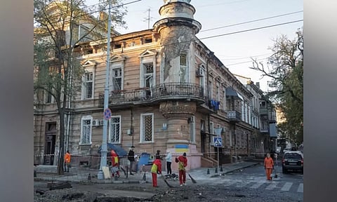 Aftermath of a Russian missile attack in Odesa (Image: ANI)