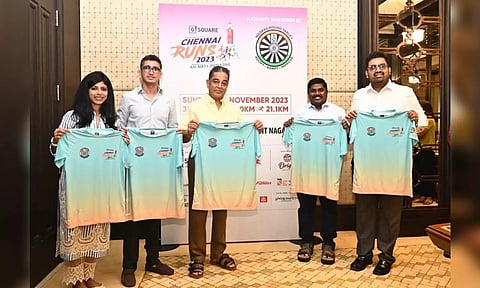 Kamal Haasan Unveil the Official T-Shirt for 'Chennai Runs' Marathon 2023&nbsp; &nbsp;