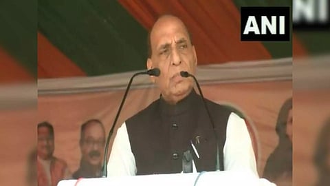 Union Defence Minister Rajnath Singh at Chhattisgarh's Surguja (Photo/ANI)