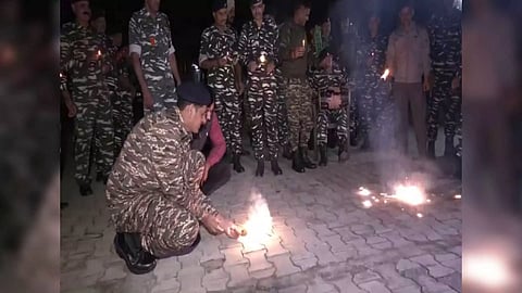 76 Battalion CRPF celebrates Diwali (Photo/ANI)