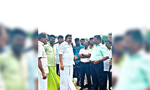 VCK chief Thol Thirumavalavan with the Minister KN Nehru while identifying site for the conference