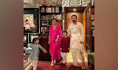 Kareena Kapoor and Saif Ali Khan with their sons