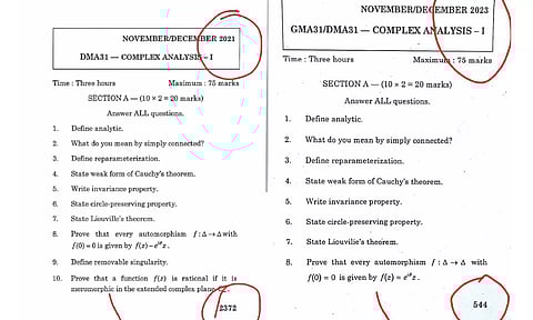 Question papers from 2023 semester exams were replicas of the 2021 ones