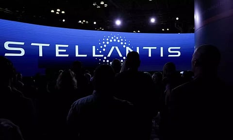 People attend a Stellantis presentation at the New York International Auto Show (Image: REUTERS)