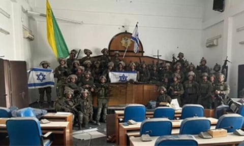 Israel Defence Force at Hamas Parliament Building (Image: IANS)