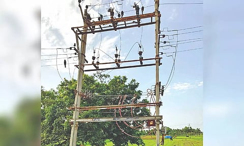 Yet to be repaired transformer seen in Nemili taluk of Ranipet district