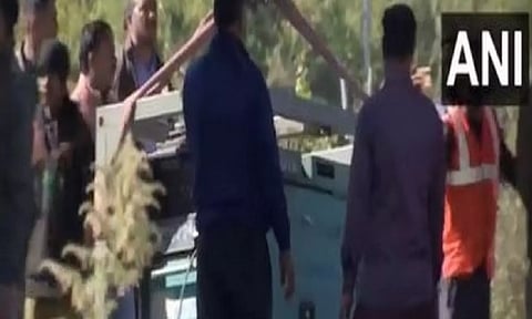 New drilling machine to rescue labourers trapped after a portion of the under-construction tunnel collapsed in Uttarakhand (ANI)