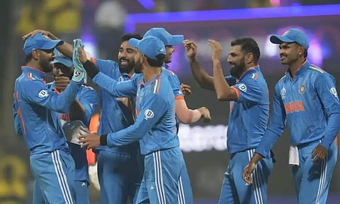 Team India celebrating the win against New Zealand (X)