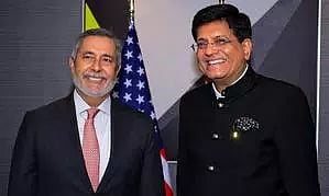 Minister Piyush Goyal with Micron Technology’s CEO Sanjay Mehrotra