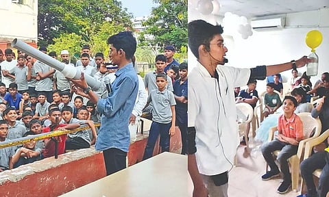 Gokul during his science sessions