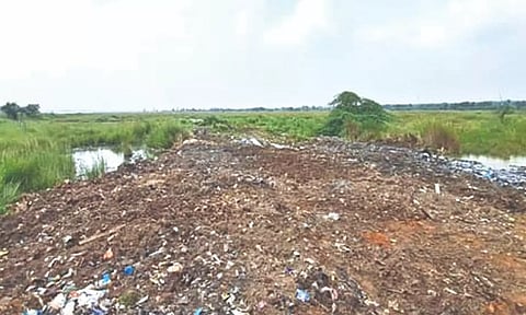 Thenneri Lake seen without any waste piles on Thursday