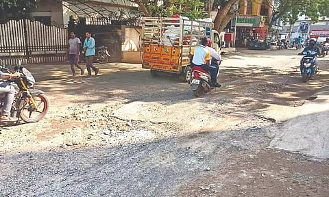 Damaged Rajaram Mehta Main Road
