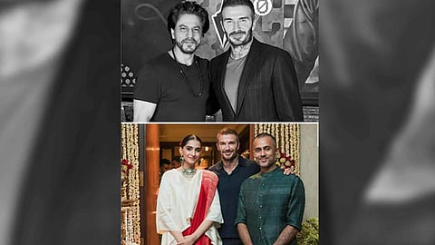 David Beckham with SRK and Sonam Kapoor (Image: Instagram)