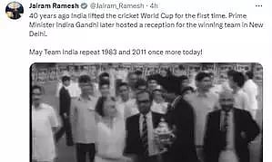 Cong shares 1983, 2011 WC winning teams' reception by Indira Gandhi, Manmohan Singh