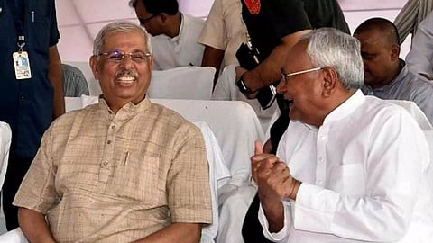 Governor Rajendra Vishwanath Arlekar with CM Nitish Kumar (ANI)
