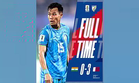 ndia registered a 3-0 loss to Qatar (Image: ANI)