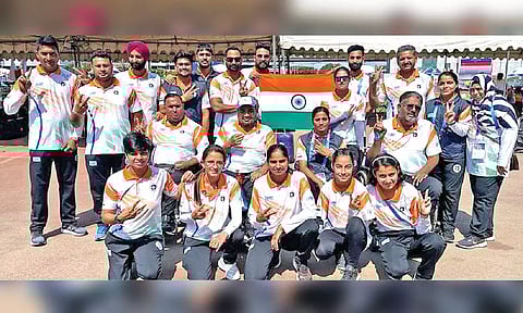 The Indian contingent at the Asian Para Archery event