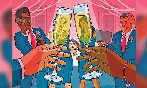 Type all day, toast all night for remote-work weddings