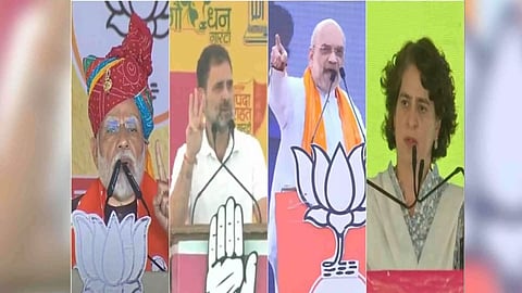 PM Narendra Modi, Rahul Gandhi, Amit Shah, Priyanka Gandhi. (Photo/ANI)