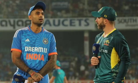 Suryakumar Yadav,&nbsp; Matthew Wade (Image: IANS)