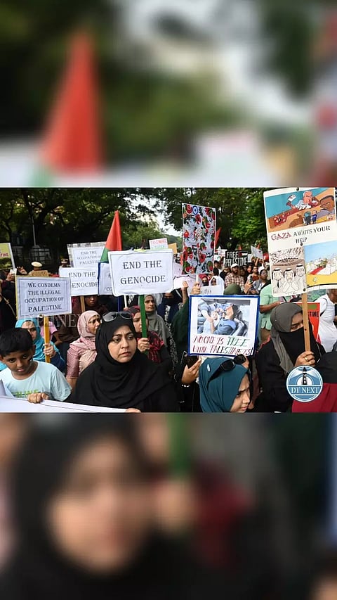 Demonstration held in Chennai to express solidarity with Palestine