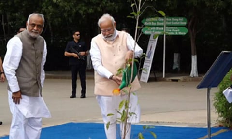 PM Modi visited meditation hall in&nbsp; Kanha Shanti Vanam (Image: IANS)