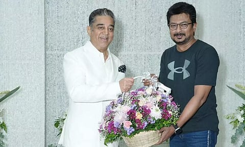 Kamal Haasan with Udhayanidhi Stalin (X/@ikamalhaasan)