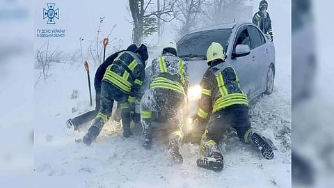 Visual from the rescue operation in Ukraine amid heavy storm (Photo: Reuters)