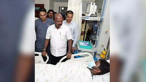 Tamil Nadu Health Minister Ma Subramanian visited at the Chrompattai Rela Hospital (Photo/X @Subramanian_ma)