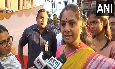 BRS K Kavitha at Banjara Hills, Telangana (ANI)