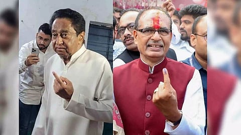 Congress leader Kamal Nath and Madhya Pradesh Chief Minister Shivraj Singh Chouhan (Photo: ANI)