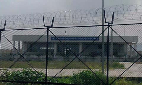 Completed fencing work of the Vellore airport perimeter