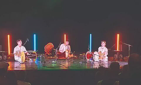 During one of their performances