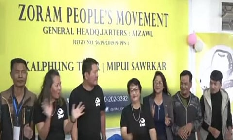 ZPM workers in jubilant mode in Aizawl as party takes a comfortable lead in results (ANI)