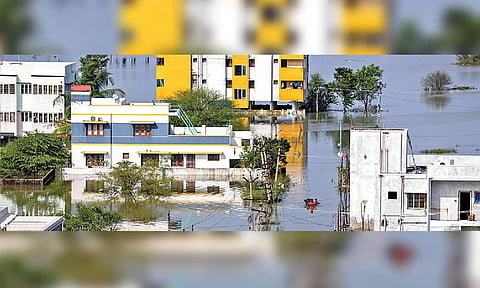 Incessant downpour flooded the city on Tuesday
