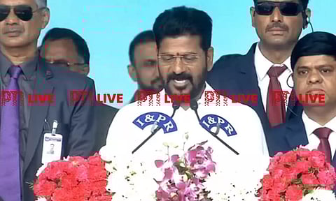 Anumula Revanth Reddy takes oath as Telangana CM (PTI)