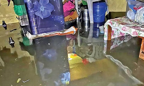 A house inundated with contaminated water
