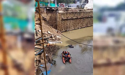 Rescue mission at the mishap spot on Thursday.&nbsp;