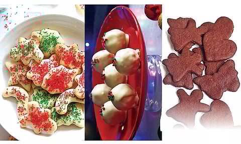 (L-R) Sugar Cookies: Cookie Truffles: Chocolate shortbread cookies