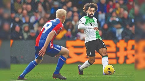 Mohamed Salah in action against Crystal Palace