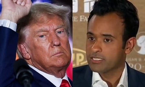 Former US President Donald Trump and Republican leader Vivek Ramaswamy